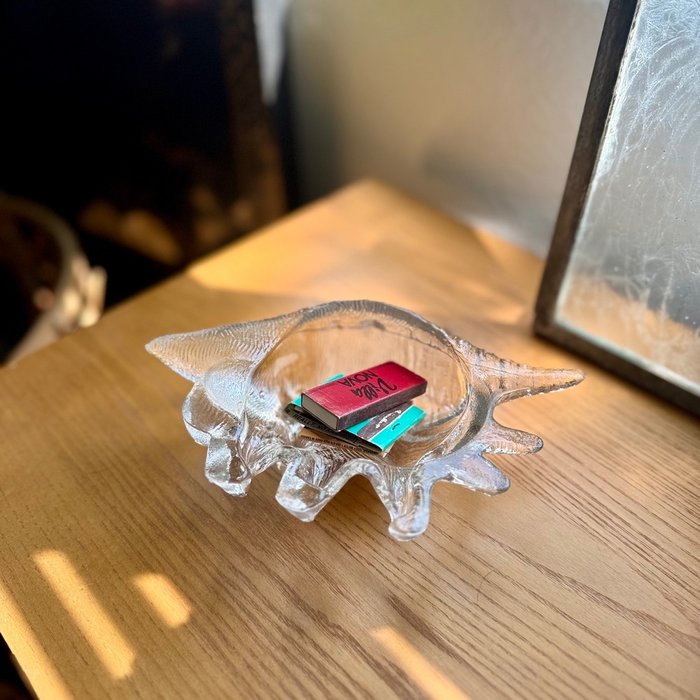 Vintage Clear Glass Conch Shell Catchall Dish – Coastal Trinket Bowl